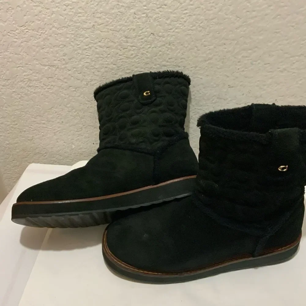 Coach Ivy Boot signature Black  women’s 9.5 suede MSRP: $378.00